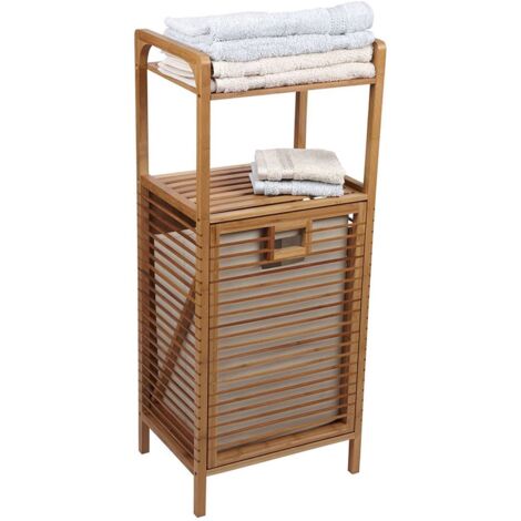 Cesta de ropa de bambú con estante 40x30x95,5 SRB22 Begryf