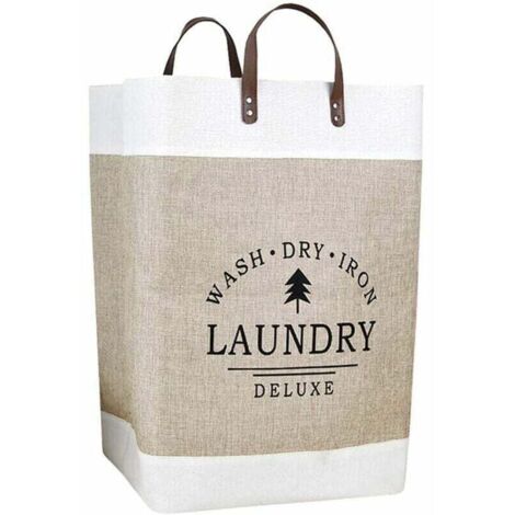 Cesta de ropa plegable - Cestas de ropa para dormitorio, organizador de almacenamiento - Cestas de ropa decorativas impermeables con asa - Aptas para baño y hogar - Dimensiones