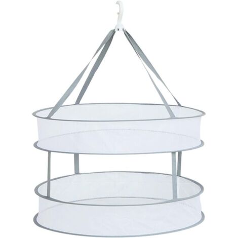 Cesta de secado plegable de doble capa - 60 cm, cesta de secado colgante para ropa, cesta de secado de malla plegable, cesta de secado plegable para suéteres