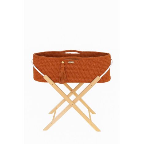Cesta di Mosè BOHO fatta a mano con supporto - terracotta