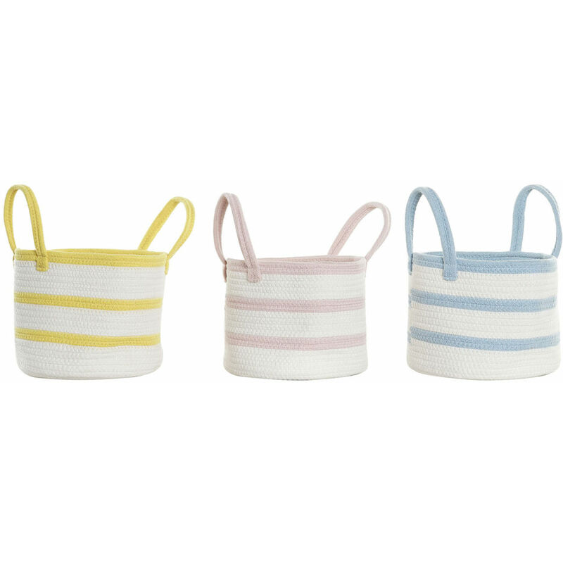 

Cesta DKD Home Decor Algodón (3 pcs) (25 x 25 x 19 cm)