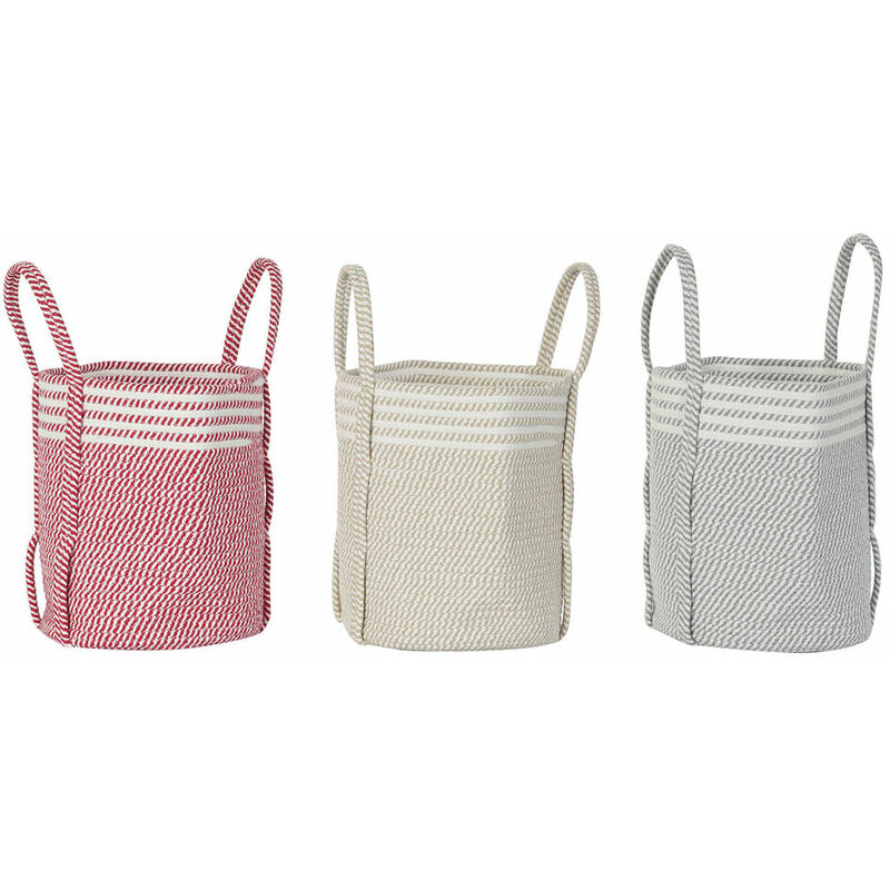 

Cesta DKD Home Decor Algodón Boho (3 pcs) (30 x 30 x 34 cm)