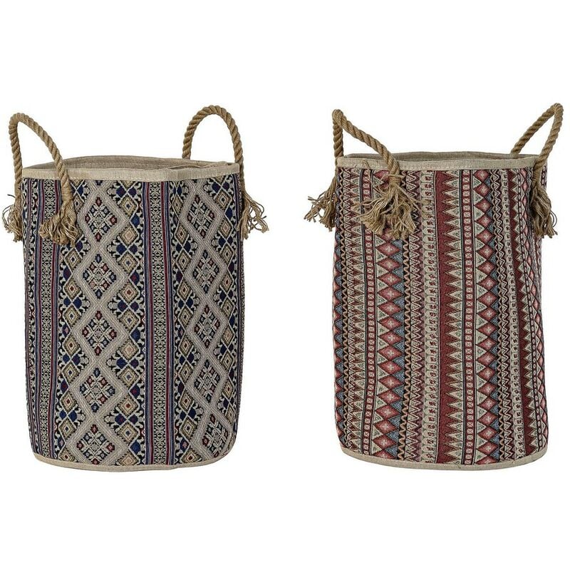 

Cesta DKD Home Decor Algodón Fibra Boho (2 pcs)