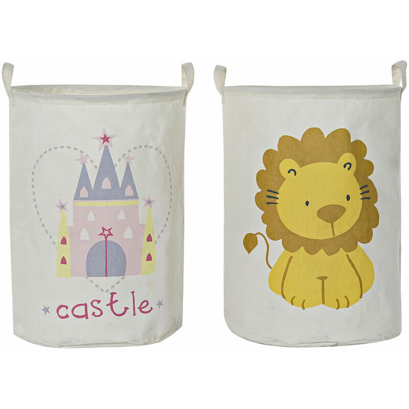 

Cesta DKD Home Decor Poliéster Algodón León (36 x 36 x 50 cm) (2 pcs)