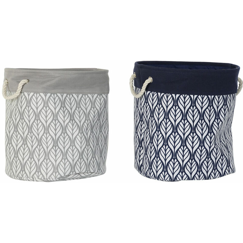 

Cesta DKD Home Decor Poliéster Hojas Boho (2 pcs) (39 x 39 x 41 cm)