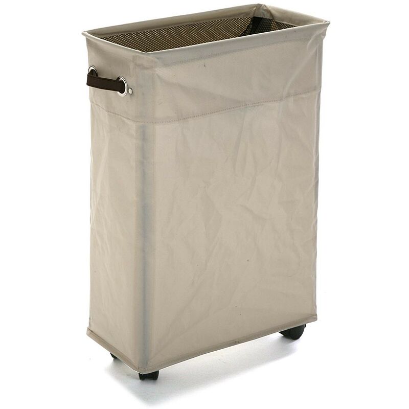 

Cesto Ropa Recta. Beige Ruedas