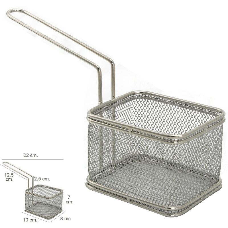

Cesta freir mini 10 x 8 x 7 (alt) cm. acero inoxidable con mango