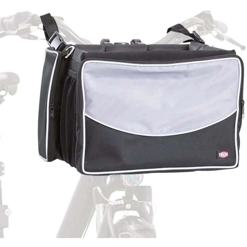 

TRIXIE Cesta delantera de bici para mascotas negro y gris 41x26x26 cm - Negro