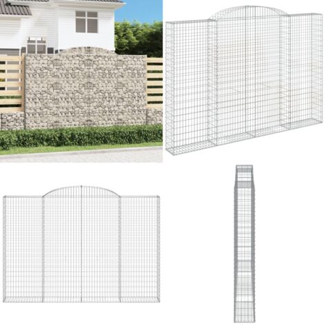 Cesta gaviones forma arco hierro galvanizado 300x30x200/220 cm - Muro de contención - Jardín decorativo