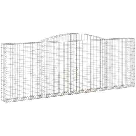 Cesta gaviones forma arco hierro galvanizado 400x30x140/160 cm vidaXL
