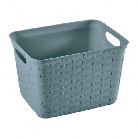 CESTA IMIT. MIMBRE 29X22,5X19CM. AZUL - EHLIS