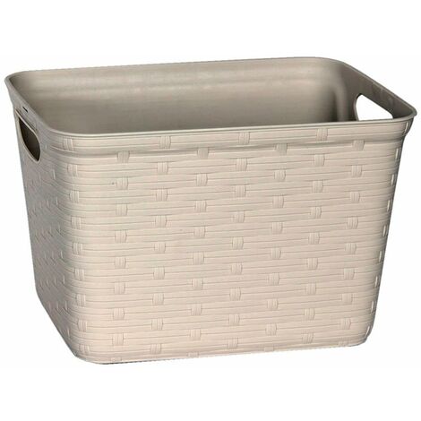 CESTA IMIT. MIMBRE 35X28,5X21CM. CREMA