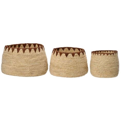 Cesta in giacinto intrecciato con decoro brown Media