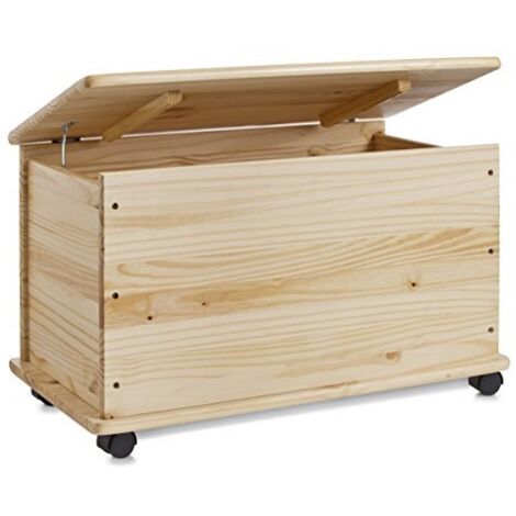 Cesta in Pino per Giocattoli con Ruote