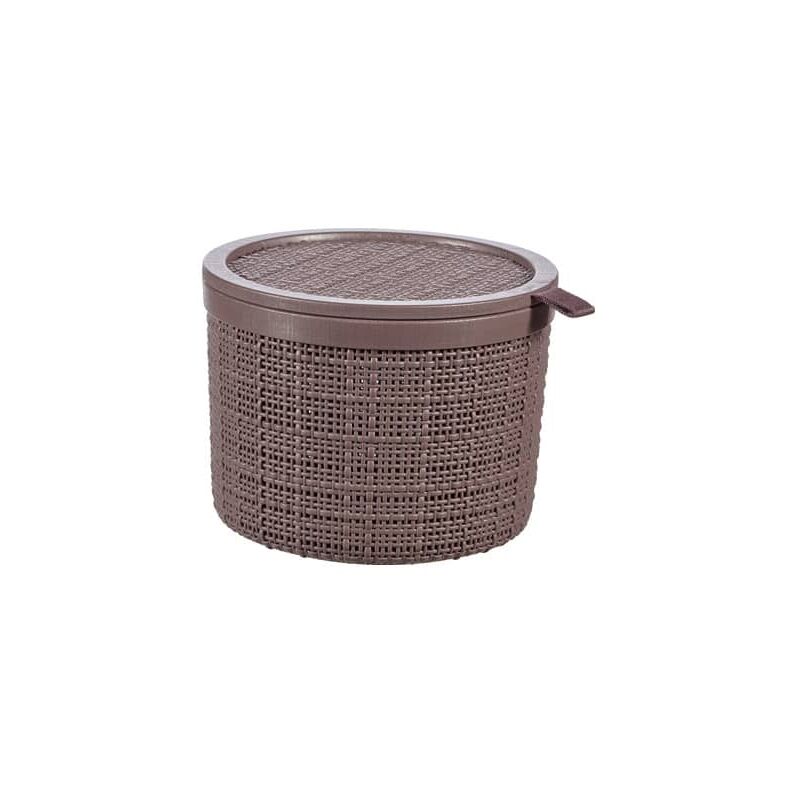 

Cesta Redonda con Tapa Jute 2L Pimienta Ø17x12,5 cm