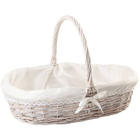 Cesta lacada blanca forrada 50x33x30