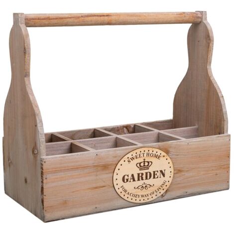 Cesta Macetero de madera gris 34x17,5x10/30
