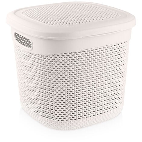 Cesta Mediana Cuadrada con Tapa 15 Litros 7house