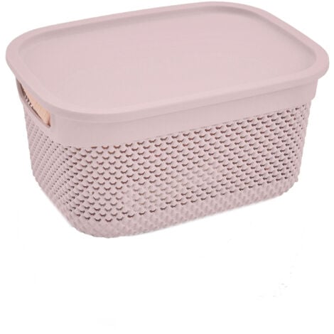 Cesta Mediana Rectangular con Tapa 6,6 Litros 7house