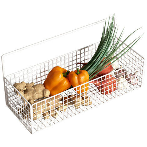 Cesta metálica adhesiva para montaje en pared, no requiere taladrar, multiusos, para almacenamiento en cocina y baño.