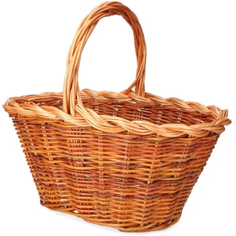 Cesta mimbre 37x25x20cm altura con asa 34cm edm