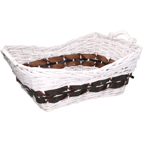 Cesta mimbre blanca rectangular cm51x38h19