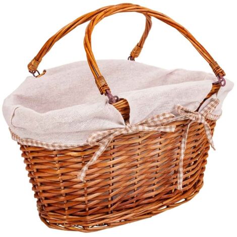 Cesta mimbre forrado 39x24x24/32h cm