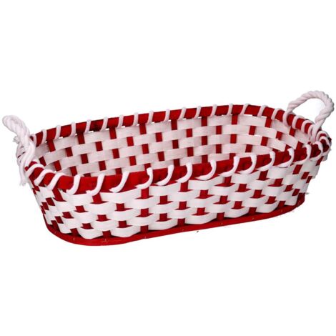 Cesta mimbre roja rectangular cm46x36h13