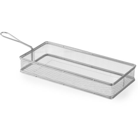Cesta miniatura para aperitivos fritos, acero inoxidable, 275 x 130 x 45 mm - Hendi 426456