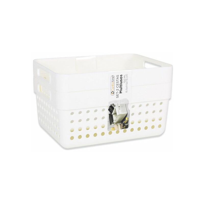 

Cesta Multiusos Confortime Plástico (2 Piezas) (15,5 x 11,5 x 7,5 cm)