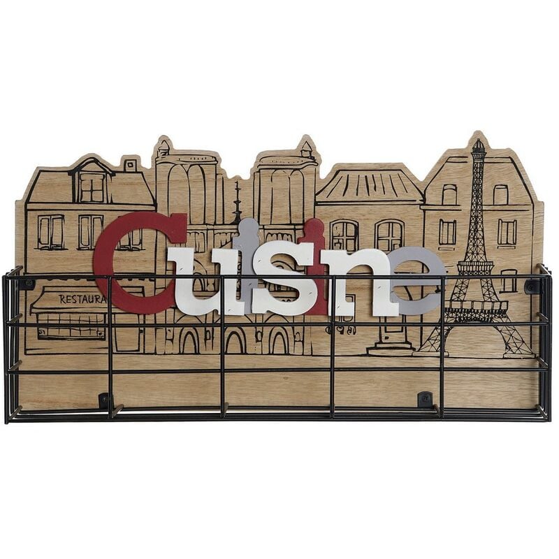 

Cesta Multiusos DKD Home Decor Cusine Metal Madera MDF (37 x 19.8 x 7.5 cm)
