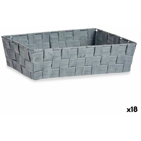 Cesta Multiusos Kipit 79812 Gris Tela 3,8 L 34 x 8,5 x 21 cm (18 Unidades)