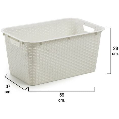 Cesta ordenacion / colada resina 59x37x28 cm. blanca