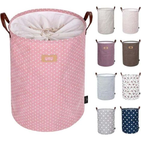 Cesta organizadora de ropa plegable ZVD de 19 pulgadas, bolsa de lavandería de gran capacidad, color rosa