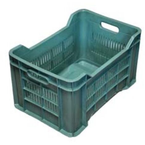 CESTA ORTOFRUTTA SEMI FORATA VERDE- - cm.51x35x31h (bancale pz 90)