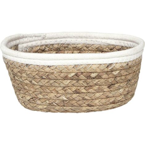 Cesta ovalada de algodón para plantas 21x16x9 cm - blanco natural - Tendance