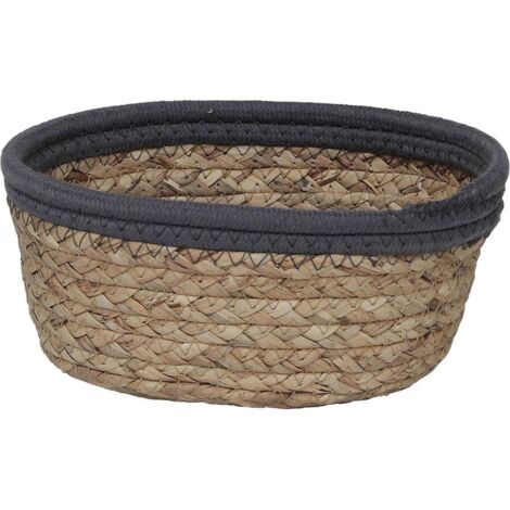 Cesta ovalada de algodón para plantas 21x16x9 cm - gris natural - Tendance
