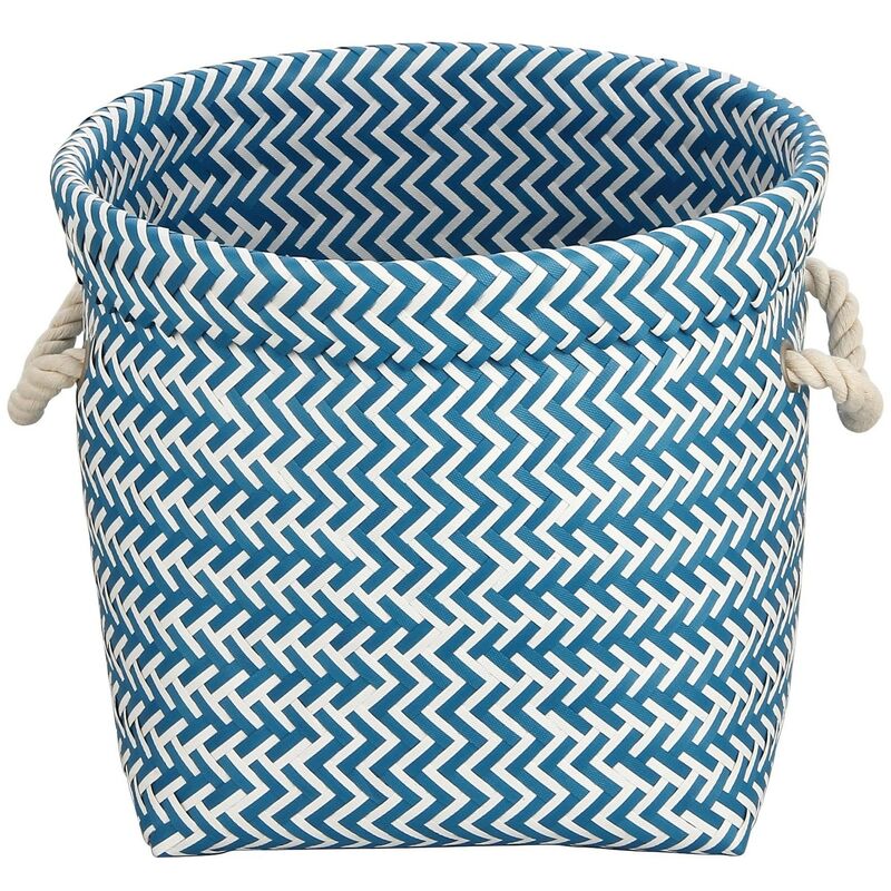 

Cesta para baño de polipropileno en color azul y blanco Ø32 x 27 cm - MSV