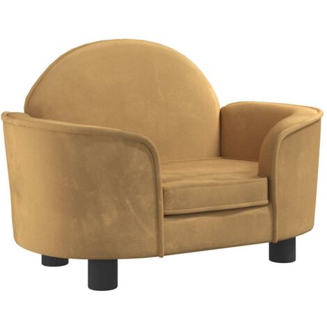 Cesta para cama para perros cómodo sofá 66 x 40 x 45 cm terciopelo marrón 020042780