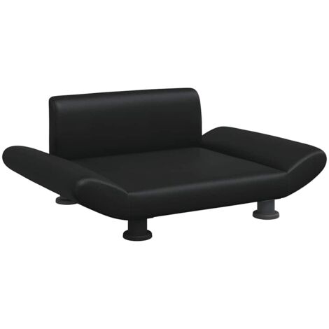 Cesta para cama para perros cómodo sofá 70 x 45 x 28 cm negro símil piel 020042810