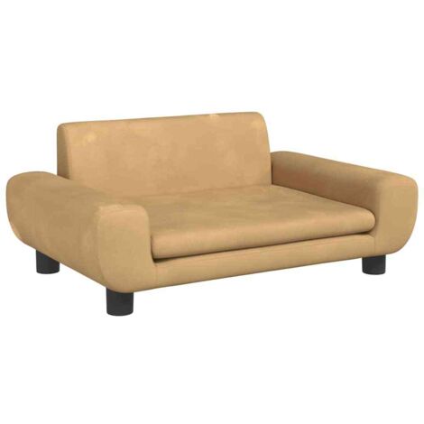 Cesta para cama para perros cómodo sofá 70 x 45 x 33 cm terciopelo marrón 020042876