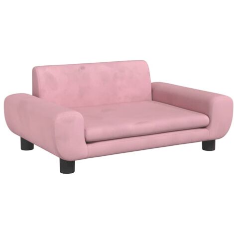 Cesta para cama para perros cómodo sofá 70 x 45 x 33 cm terciopelo Rosa 020042878