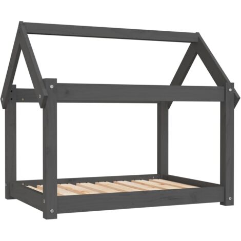 Cesta para cama para perros cómodo sofá 81 x 60 x 70 cm madera maciza de pino gris 020042967