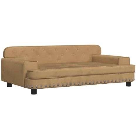 Cesta para cama para perros cómodo sofá 90 x 53 x 30 cm terciopelo marrón 020042997