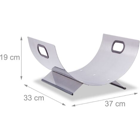 Cesta para chimenea porta leña 37 cm acero inoxidable 130002175