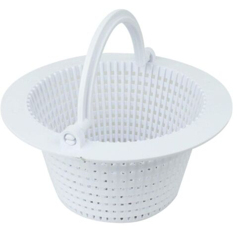 Cesta para estanque con asa para skimmer de piscina, filtro de piscina, cestas para skimmer de piscina, color blanco