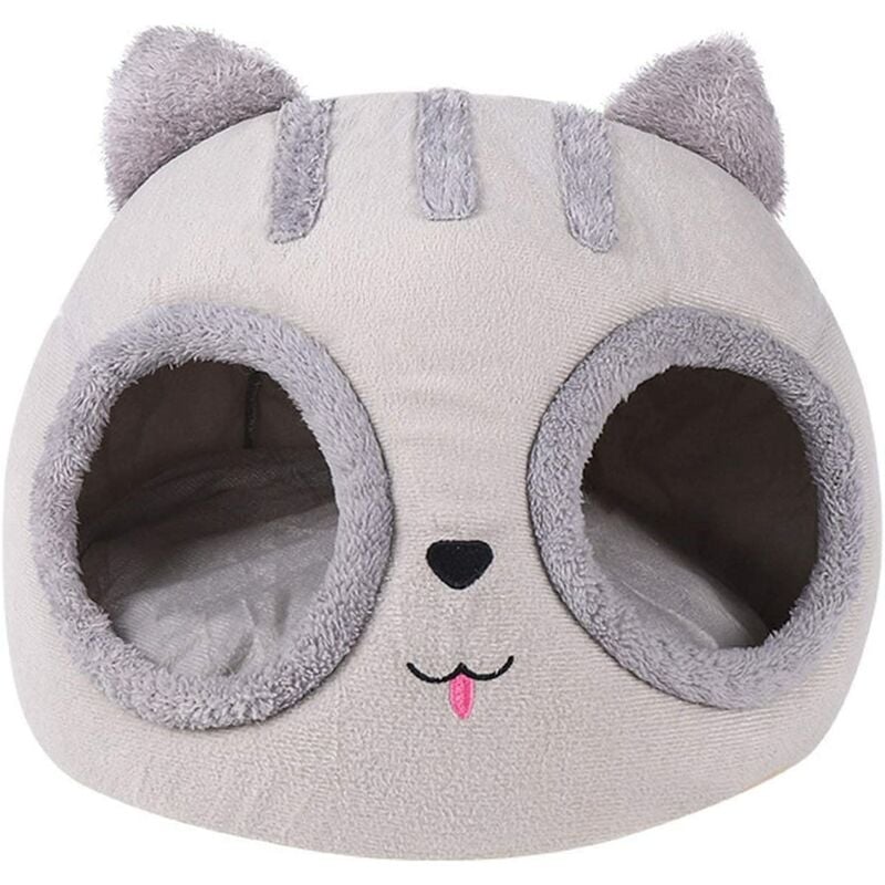 

Cesta para gatos - manta suave y lavable - forma de cabeza de gato - cómoda perrera con cama blanda y lavable 35 * 35 cm * 30 cm