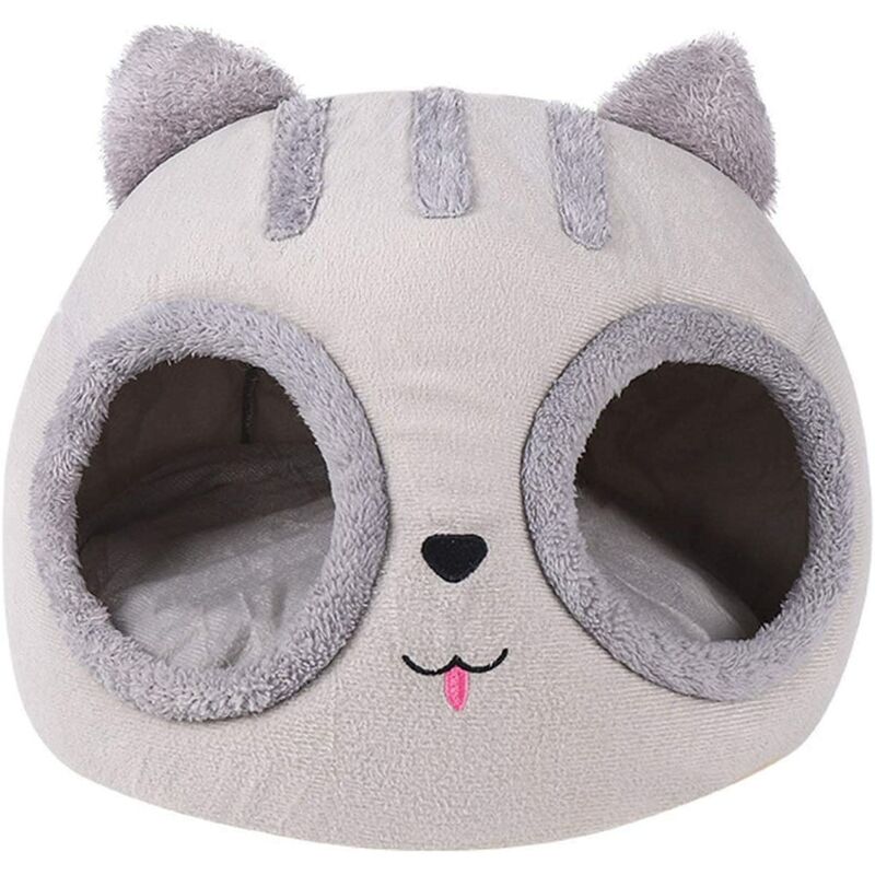 

Cesta para gatos - manta suave y lavable - forma de cabeza de gato - cómoda perrera con cama blanda y lavable 38 * 38 * 35cm