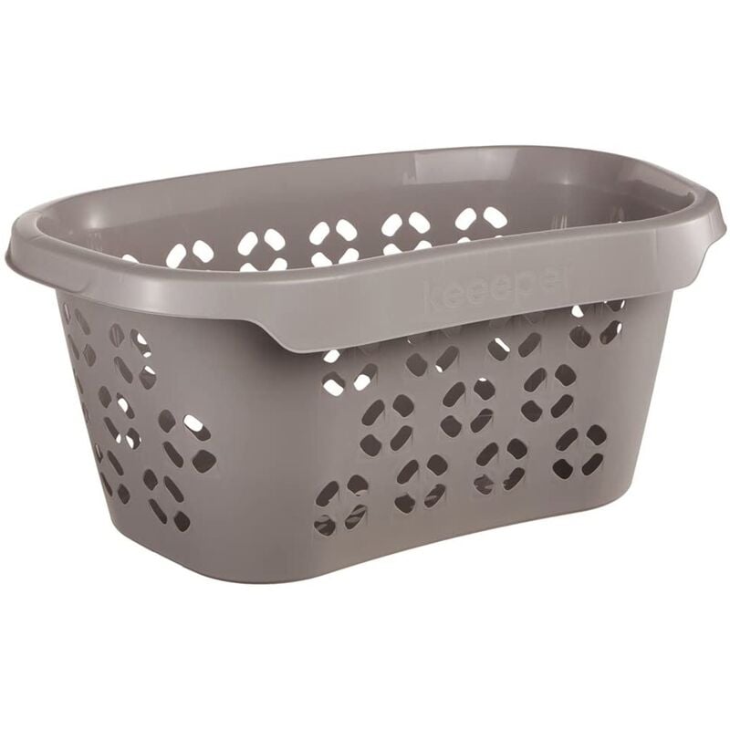 

Keeeper - Cesta para la Colada con Protector de Cadera, Circulación de aire, 30,5 l, Anton, Gris, 57.5x38x26.5 cm