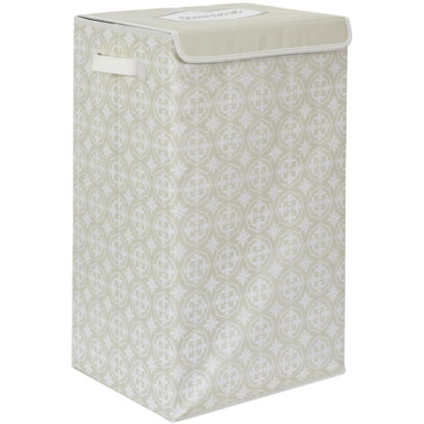 CESTA PARA LA ROPA 60x30x30cm gris FUNDA DE VELCRO con estampado